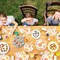 96 Pcs Groovy Party Supplies for 24 Guests Retro Hippie Boho Tableware Plates Napkins Daisy Flower Birthday Dinnerware Table Decorations Retro Hippie Daisy Party Favor for Kitchen Dinning Home Decor